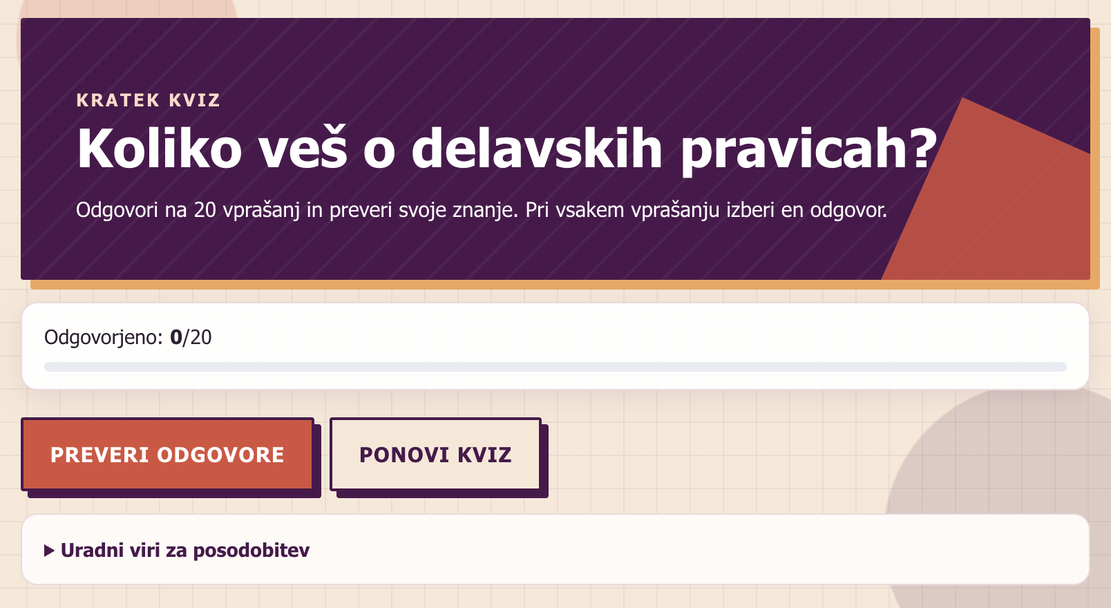 Kratek kviz: Koliko veš o delavskih pravicah